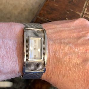 DKNY silvertone mesh bracelet watch